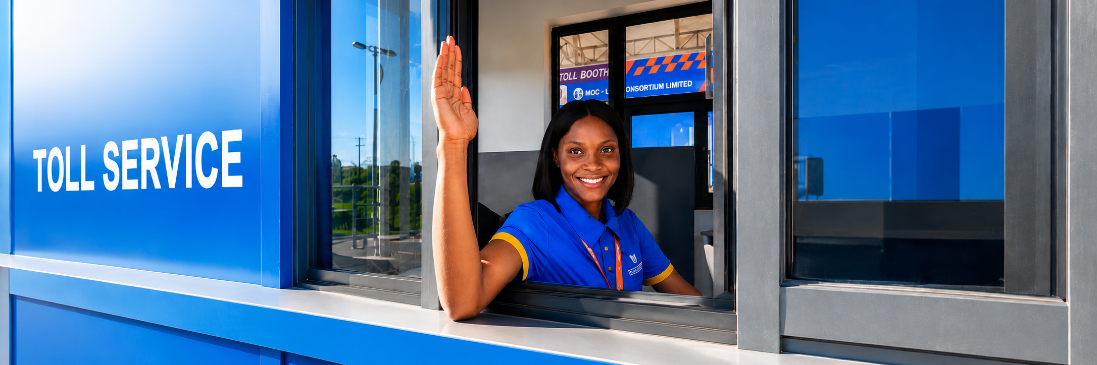 Customer service representative at a toll booth